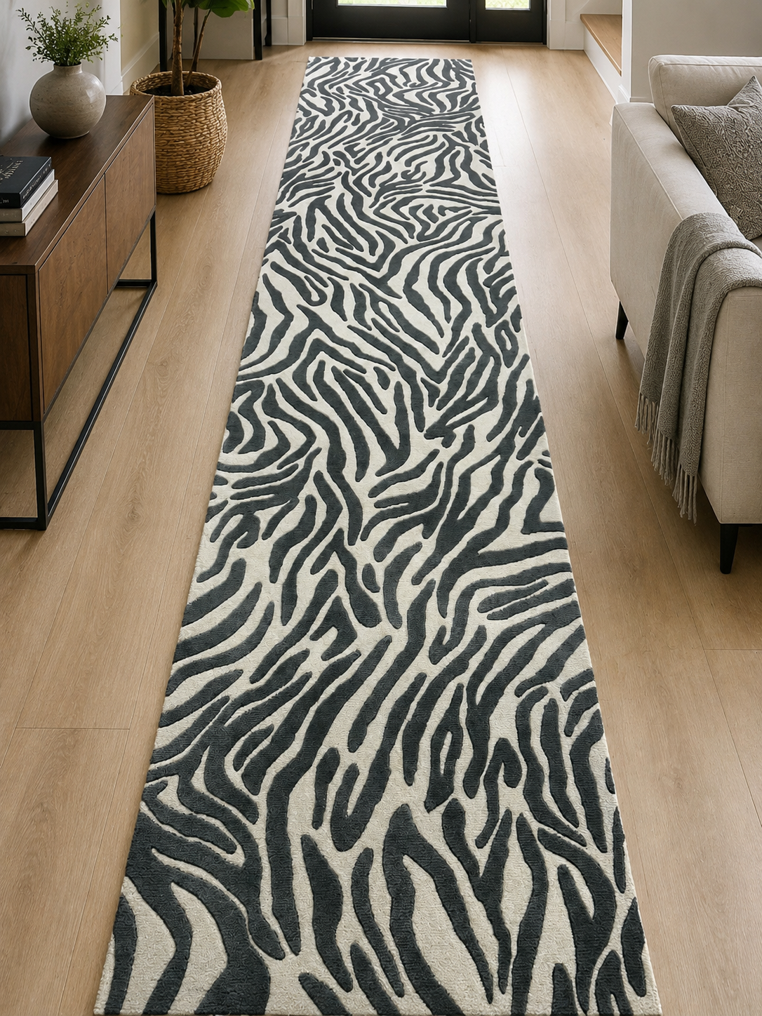 Rug in a bedroom installation